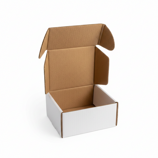 White Courier Mailer Box (5 x 4 x 2.5 Inches) – 3-Ply Corrugated Shipping Box for Cosmetics & Jewelry