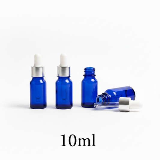10ml Blue Glass Dropper Bottle – Pack of 24 | Empty Refillable Bottles for Essential Oil, Serum & Perfume