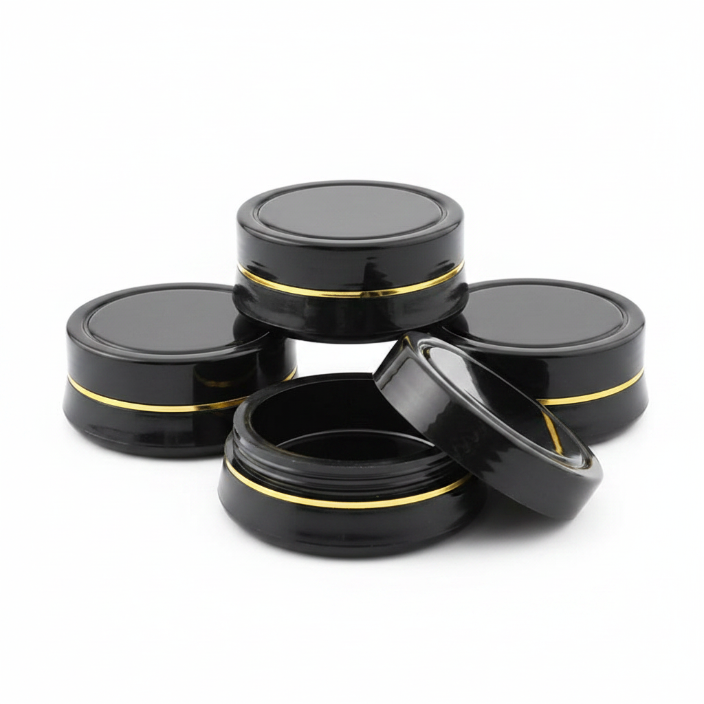 Premium Black Cream Jars for Cosmetics & Skincare – Pack of 12