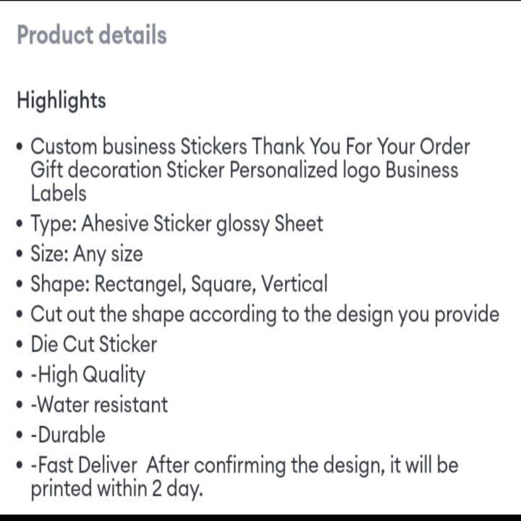 100 Pcs Custom Logo Round Stickers for Small Business & Wedding Events