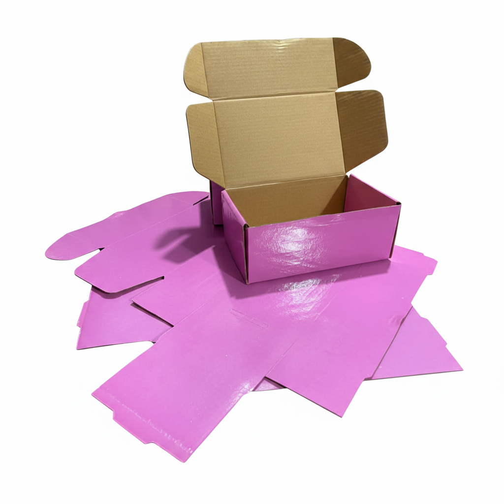 Baby Pink Laminated Corrugated Box (7.5 x 4.5 x 3 Inches) – Premium Packaging for Jewelry & Accessories