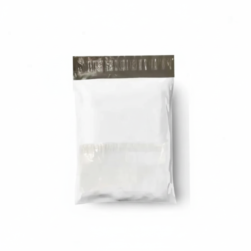 Milky White Courier Flyer Bag (12 x 16 + 2 Inches) – Large E-Commerce Shipping Bag with Address Pocket