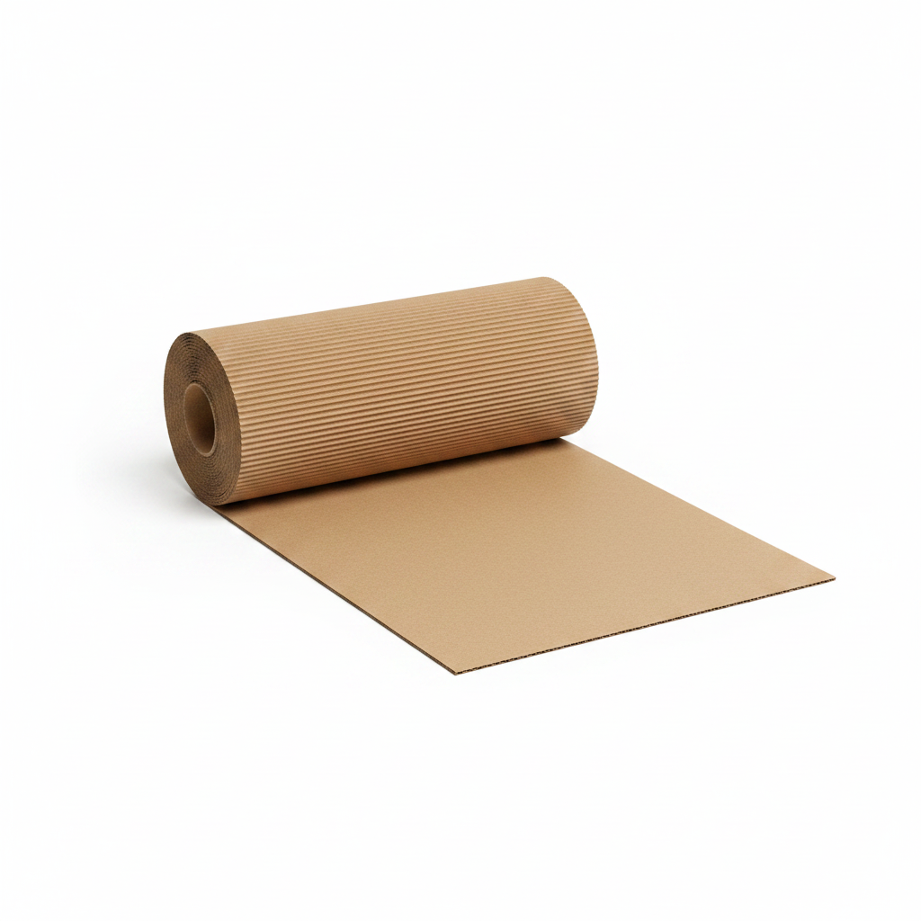 Corrugated Paper Packing Roll – 18 Inch Wide x 20 Meter | Brown Kraft Wrapping Sheet