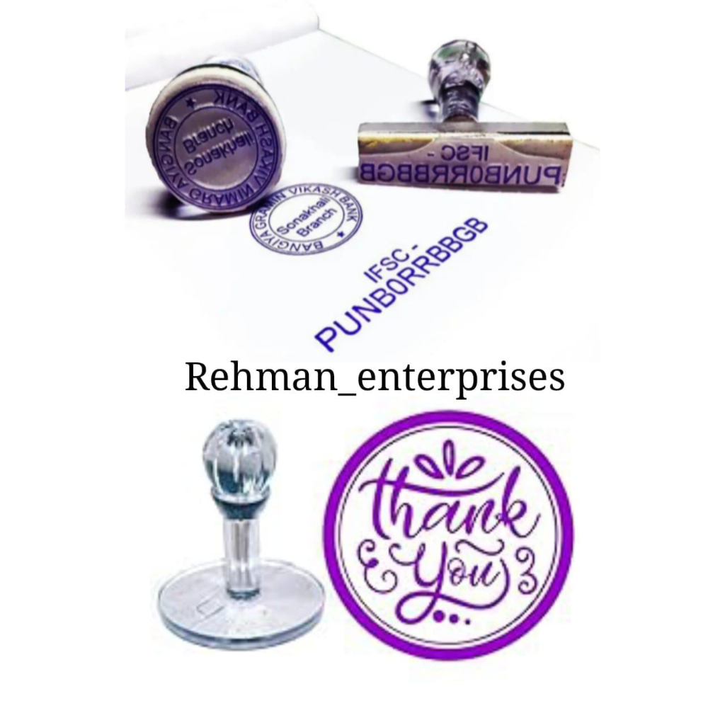 Custom Stamps by Rehman Enterprises | Personalized Name, Bank & Thank You Stamps for Business & Packaging