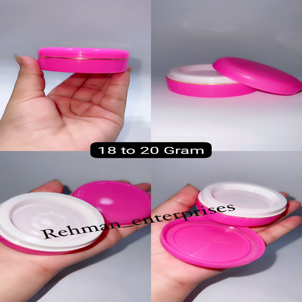 18-20g Pink Empty Cosmetic & Wax Jar – Pack of 12 | Travel-Size ABS Plastic Containers for Cream, Wax & Concentrates