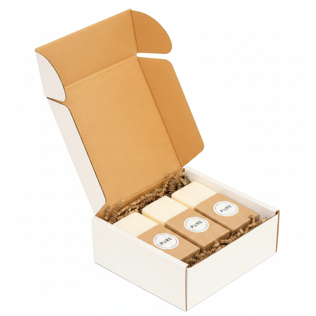 White Corrugated Box (6 x 5 x 2.5 Inches) – 3-Ply Kraft Shipping Box for Jewelry & Accessories