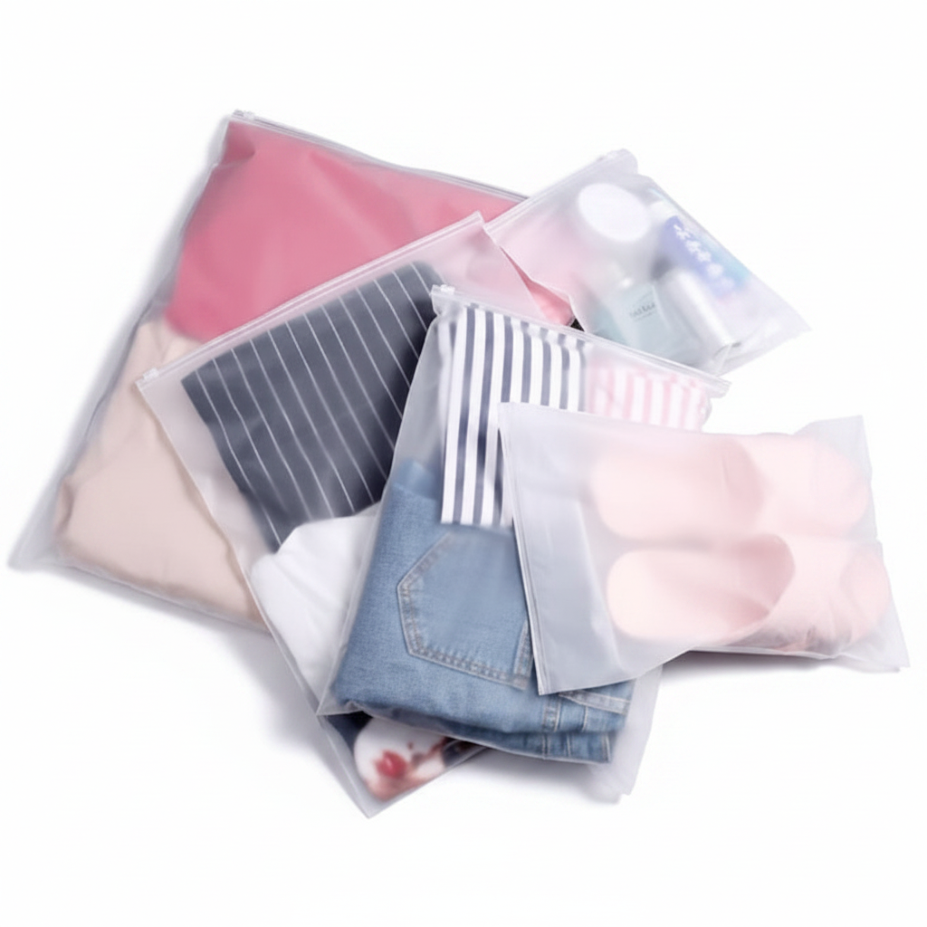 Zipper Slider Suit Packing Bag (12 x 14 Inches) – Frosted Ziplock Plastic Bag for Clothing & Retail Packaging