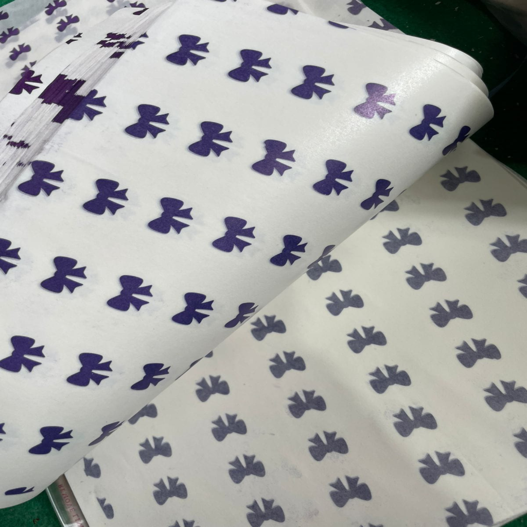 Printed Butter Paper Sheets – Pack of 100 | 9x14 Inch Thank You For Your Order & Bow Design | Food-Safe Packaging Paper
