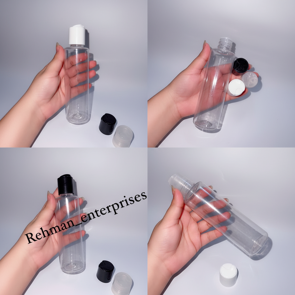 250ml Clear Plastic Flip Cap Bottle – Pack of 24 | Empty Refillable Bottles for Hair Oil, Shampoo & Lotion