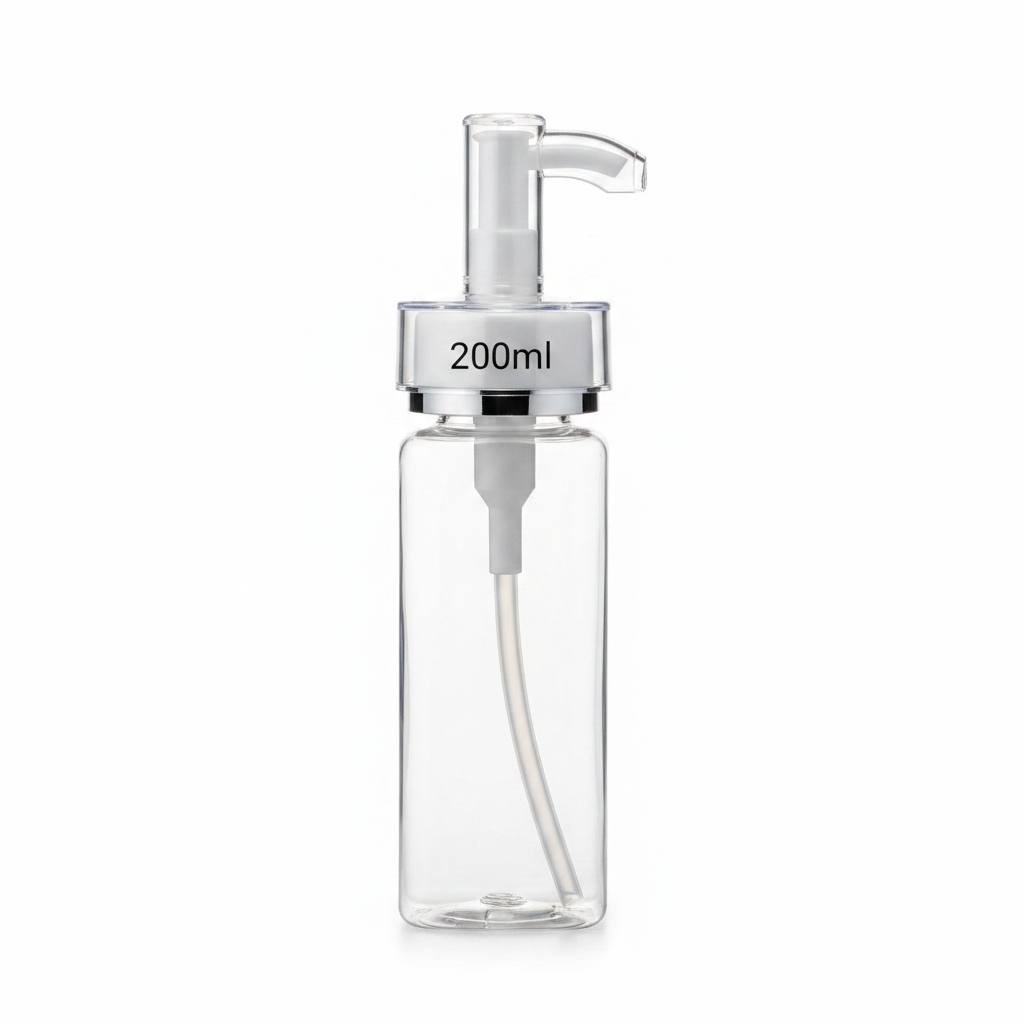 200ml VIP Acrylic Glass Cap Plastic Bottle | Premium Empty Bottle for Hair Oil, Serum & Shampoo Packaging