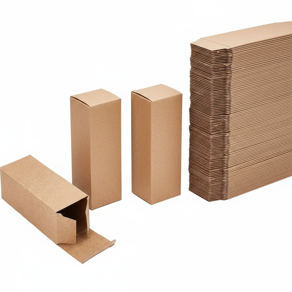 Brown Kraft Tuck Top Box – Pack of 100 | 1.75x1.75 Inch Heavy-Duty Gift Boxes for Hair Oil, Serum & Dropper Bottles