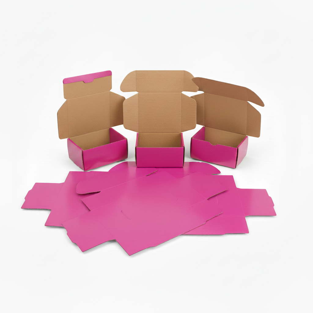 Pink Laminated Corrugated Box (5 x 4 x 2.5 Inches) – Premium Packaging for Jewelry & Accessories