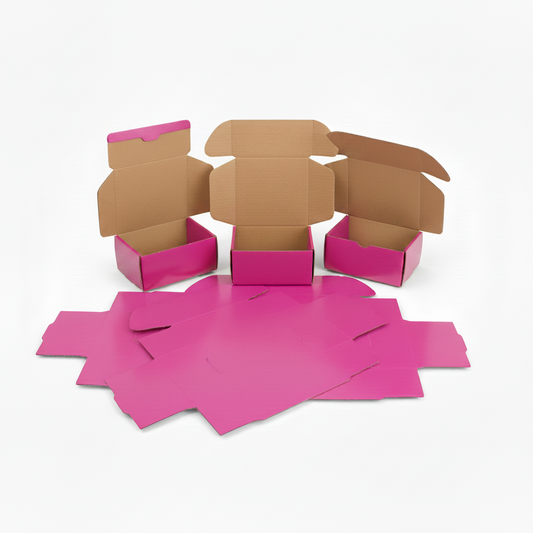 Pink Laminated Corrugated Box (5 x 4 x 2.5 Inches) – Premium Packaging for Jewelry & Accessories