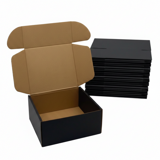 Black Laminated Corrugated Box (5 x 4 x 2.5 Inches) – Premium Packaging for Jewelry & Accessories