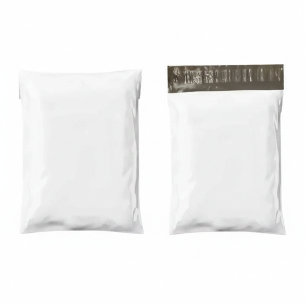 Milky White Courier Flyer Bag (7 x 8 + 2 Inches) – Small E-Commerce Shipping Bag with Address Pocket