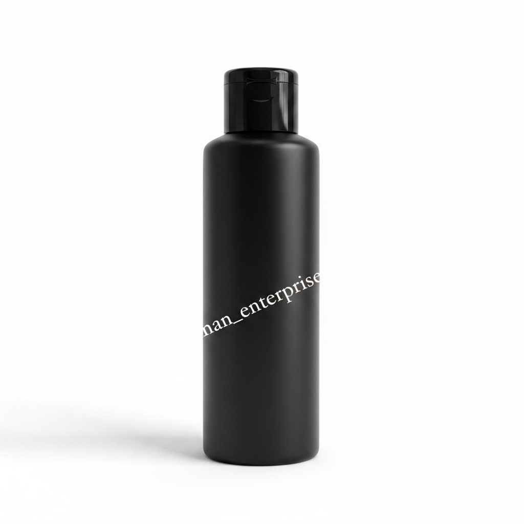 120ml Black Plastic Flip Cap Bottle – Pack of 24 | Empty Refillable Bottles for Face Wash, Hair Oil, Shampoo & Cosmetics