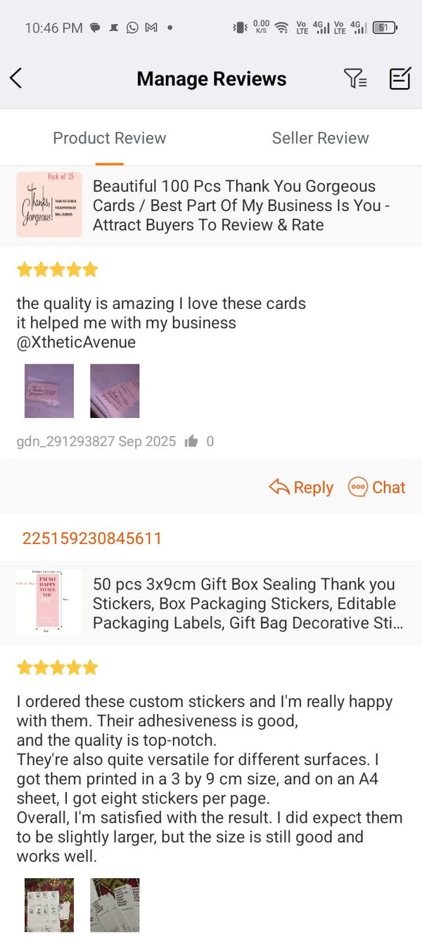Customer feedback 68