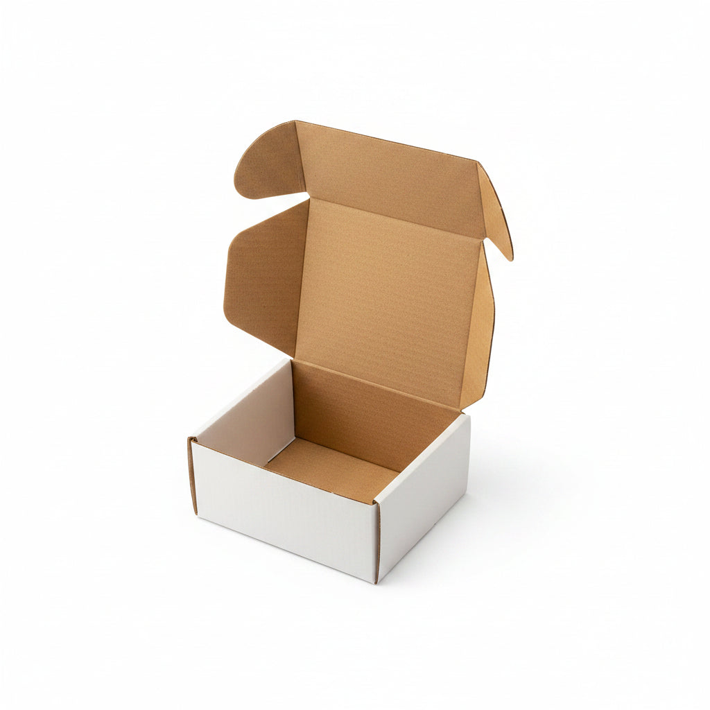 White Courier Mailer Box (5 x 4 x 2.5 Inches) – 3-Ply Corrugated Shipping Box for Cosmetics & Jewelry