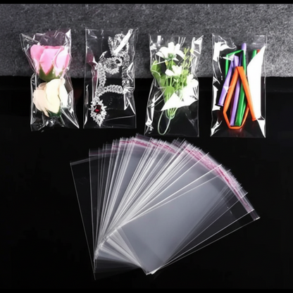 100 Pcs Transparent Self Adhesive BOPP Bags