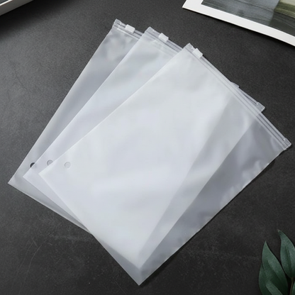 Zipper Slider Suit Packing Bag (8 x 10 Inches) – Frosted Ziplock Plastic Bag for Clothing & Travel Storage