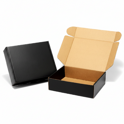 Black Laminated Corrugated Box (6.5 x 4 x 2.5 Inches) – Premium Packaging for Accessories & Jewelry
