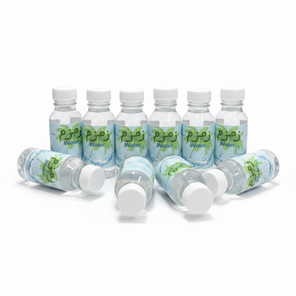 60ml Empty Zam Zam Plastic Bottle – Pack of 24 | Hajj & Umrah Gift Bottles with White Cap