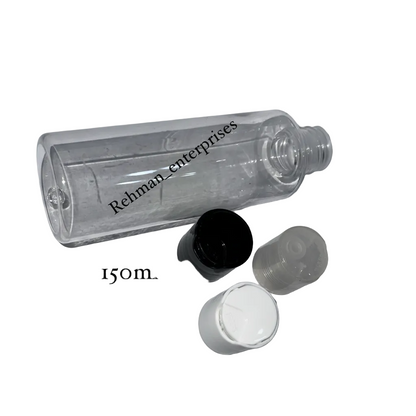 150ml Clear Plastic Flip Cap Bottle – Pack of 24 | Empty Refillable Bottles for Hair Oil, Lotion & Cosmetics
