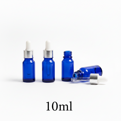 10ml Blue Glass Dropper Bottle – Pack of 24 | Empty Refillable Bottles for Essential Oil, Serum & Perfume