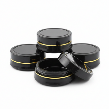 Premium Black Cream Jars for Cosmetics & Skincare – Pack of 12