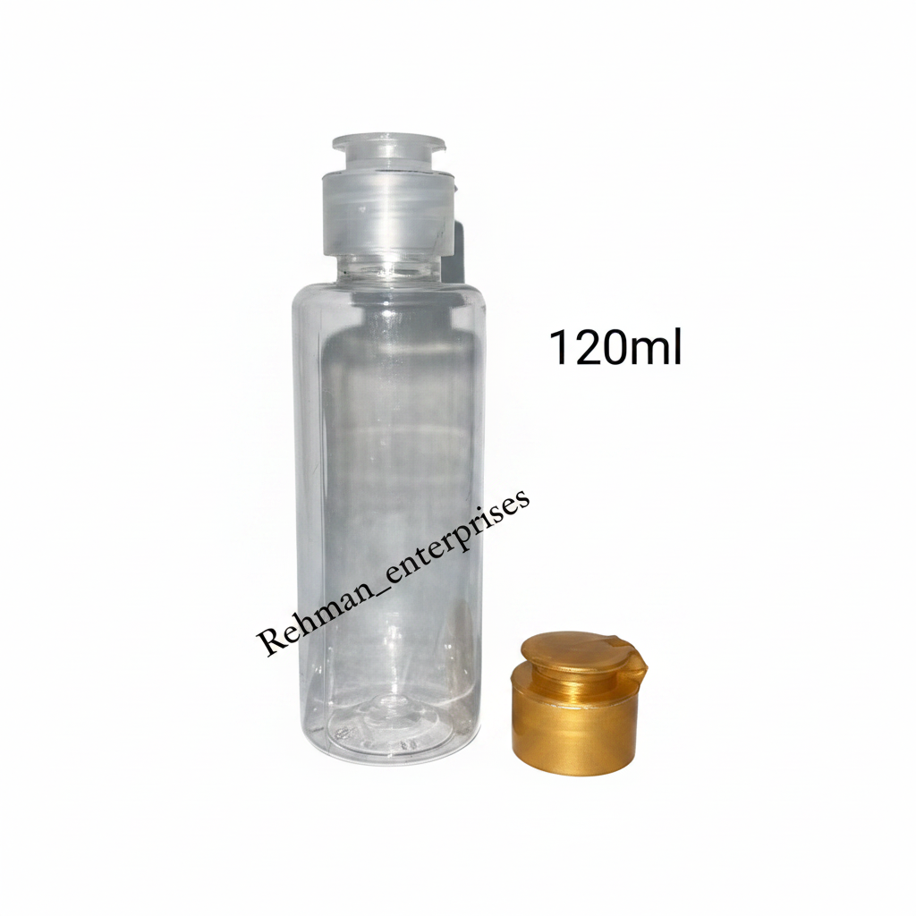 120ml Clear Plastic Twist Cap Bottle – Pack of 24 | Empty Refillable Bottles for Hair Oil, Serum & Shampoo