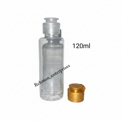 120ml Clear Plastic Twist Cap Bottle – Pack of 24 | Empty Refillable Bottles for Hair Oil, Serum & Shampoo
