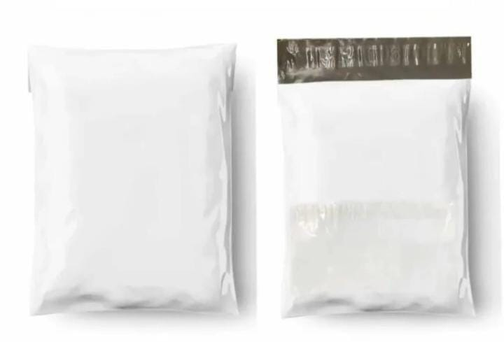 Milky White Courier Flyer Bag (12 x 16 + 2 Inches) – Large E-Commerce Shipping Bag with Address Pocket