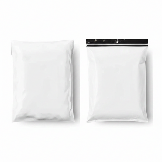 Milky White Courier Flyer Bag (12 x 16 + 2 Inches) – Large E-Commerce Shipping Bag with Address Pocket