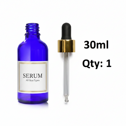 30ml Blue Glass Dropper Bottle – Pack of 10 | Empty Refillable Bottles for Essential Oil, Serum & Cosmetics