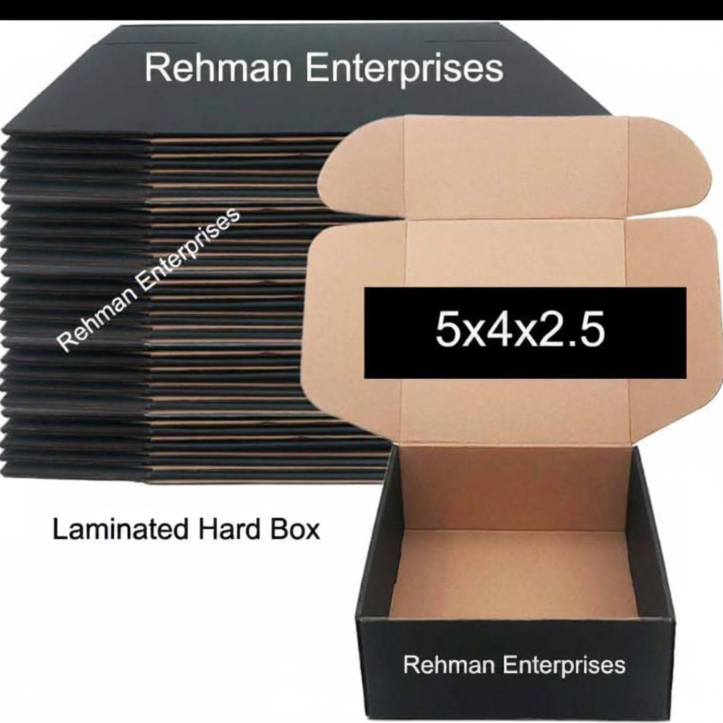 Black Laminated Corrugated Box (5 x 4 x 2.5 Inches) – Premium Packaging for Jewelry & Accessories