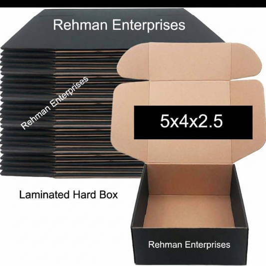 Black Laminated Corrugated Box (5 x 4 x 2.5 Inches) – Premium Packaging for Jewelry & Accessories