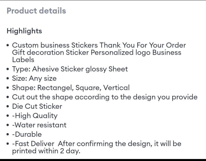 100 Pcs Custom Logo Round Stickers for Small Business & Wedding Events