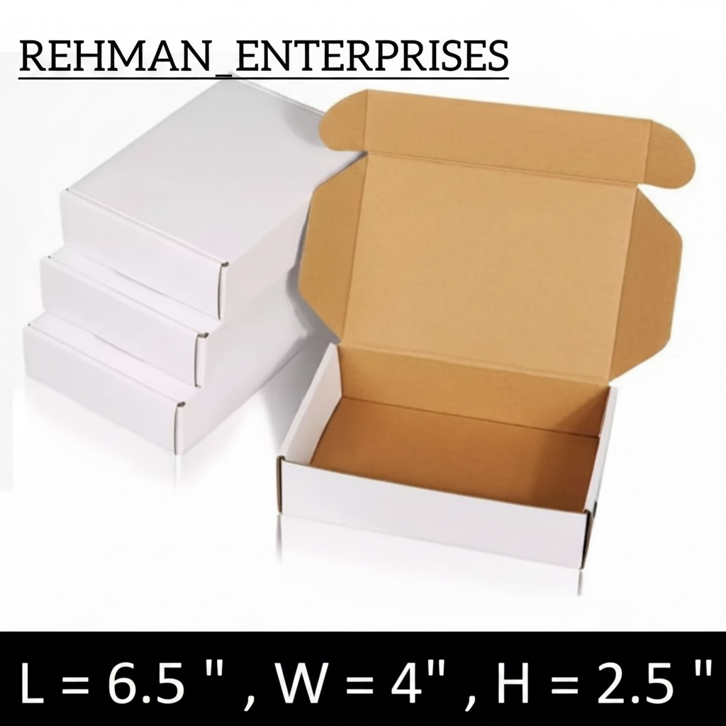 White Courier Mailer Box (6.5 x 4 x 2.5 Inches) – 3-Ply Corrugated Shipping Box for Cosmetics & Jewelry