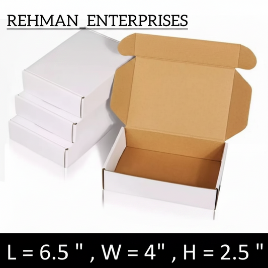 White Courier Mailer Box (6.5 x 4 x 2.5 Inches) – 3-Ply Corrugated Shipping Box for Cosmetics & Jewelry