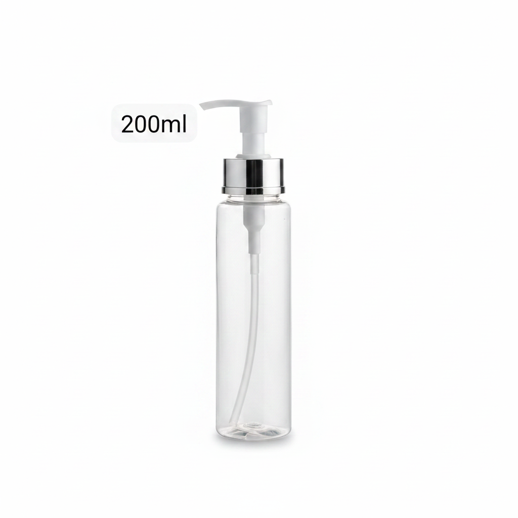 200ml VIP Acrylic Glass Cap Plastic Bottle | Premium Empty Bottle for Hair Oil, Serum & Shampoo Packaging