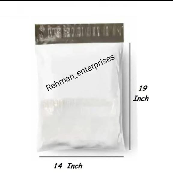 Milky White Courier Flyer Bag (14 x 19 + 2 Inches) – XL E-Commerce Shipping Bag with Address Pocket