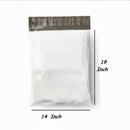 Milky White Courier Flyer Bag (14 x 19 + 2 Inches) – XL E-Commerce Shipping Bag with Address Pocket