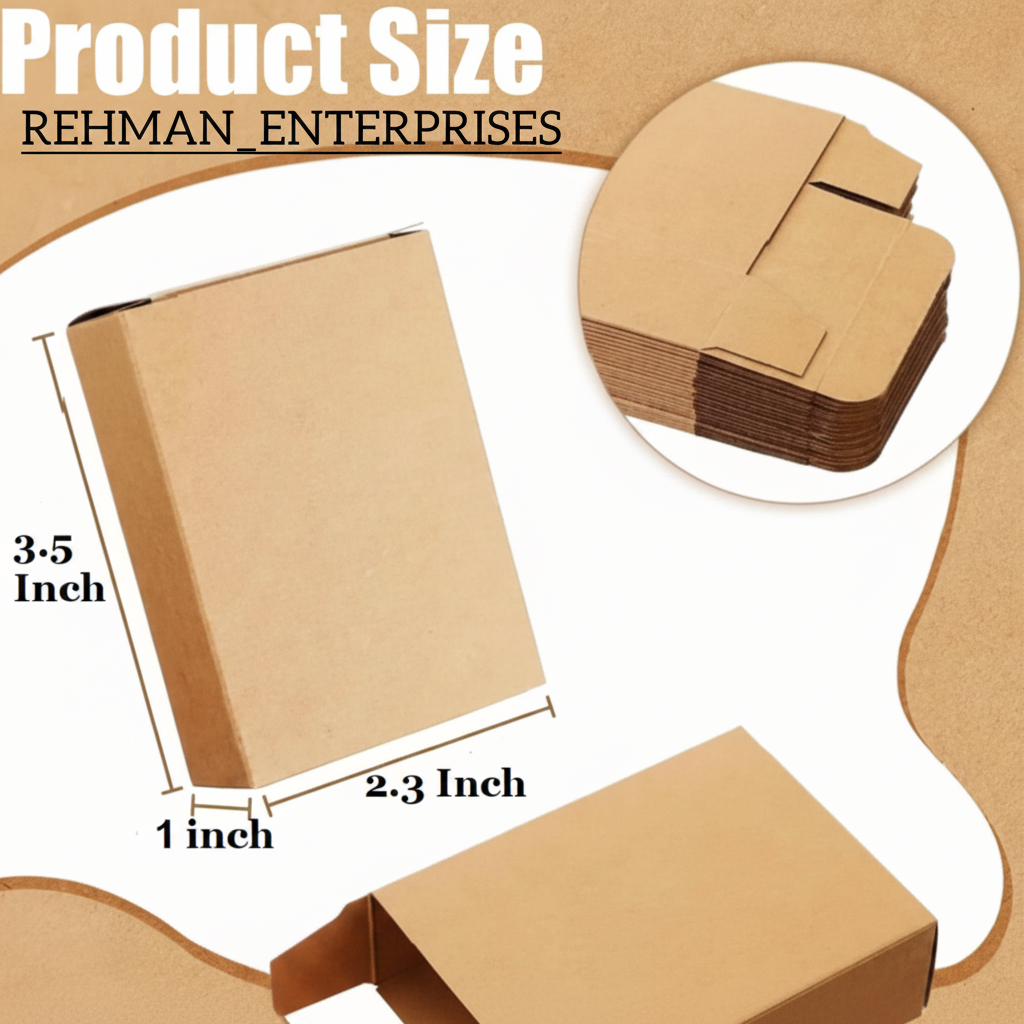 Kraft Card Gift Box (2.3 x 1.1 x 3.5 Inches) – Pack of 50 | Handmade Soap, Jewelry & Wedding Packaging