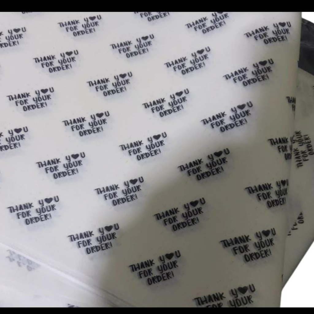 Printed Butter Paper Sheets – Pack of 100 | 9x14 Inch Thank You For Your Order & Bow Design | Food-Safe Packaging Paper