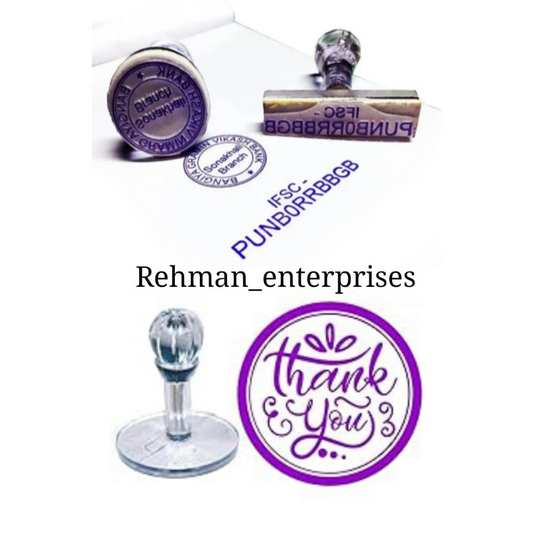 Custom Stamps by Rehman Enterprises | Personalized Name, Bank & Thank You Stamps for Business & Packaging