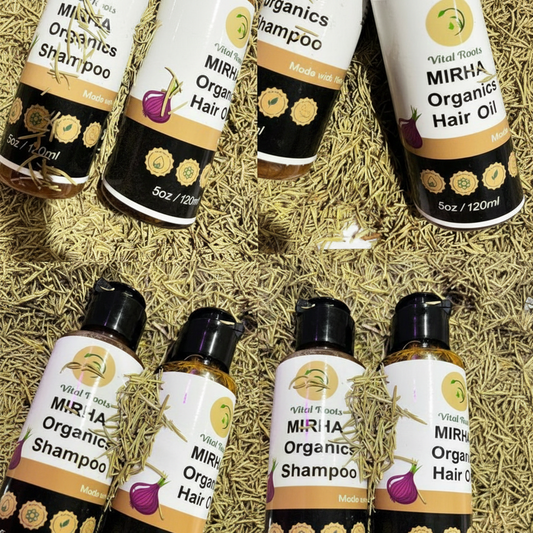 Bulk Custom Bottle Labels – MIRHA Organics Shampoo and Hair Oil Pack of 50