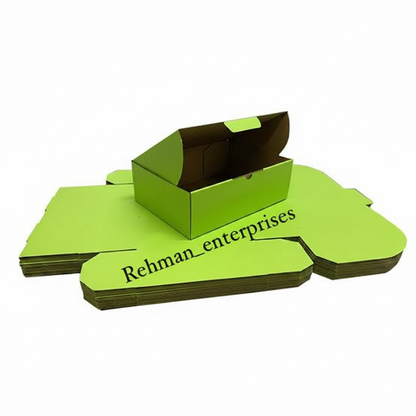Premium Parrot Green Laminated Corrugated Boxes 6.5x4x2.5 inch – Jewelry & Accessories Packaging