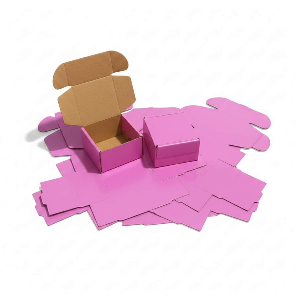 Baby Pink Laminated Corrugated Box (4 x 3.5 x 2.2 Inches) – Premium Mailer Box for Jewelry & Accessories