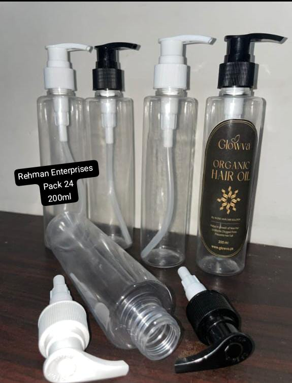 Pack of 24 Empty Pump Bottles 200ml for Hair Oil, Shampoo, Lotion & Hand Wash in Pakistan