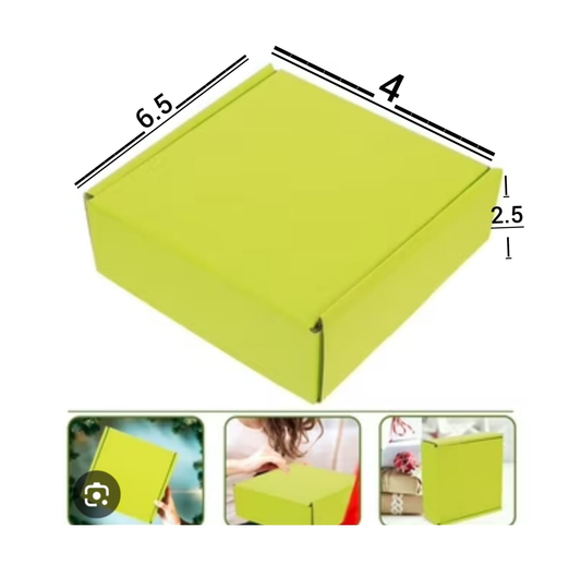 Premium Parrot Green Laminated Corrugated Boxes 6.5x4x2.5 inch – Jewelry & Accessories Packaging